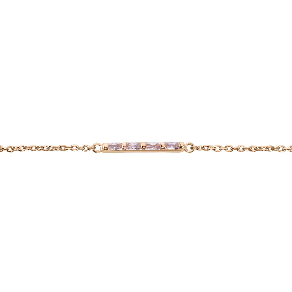 Bracelet Andrew Argent Rose Oxyde De Zirconium Rose - Bracelets chaînes Femme | Marc Orian