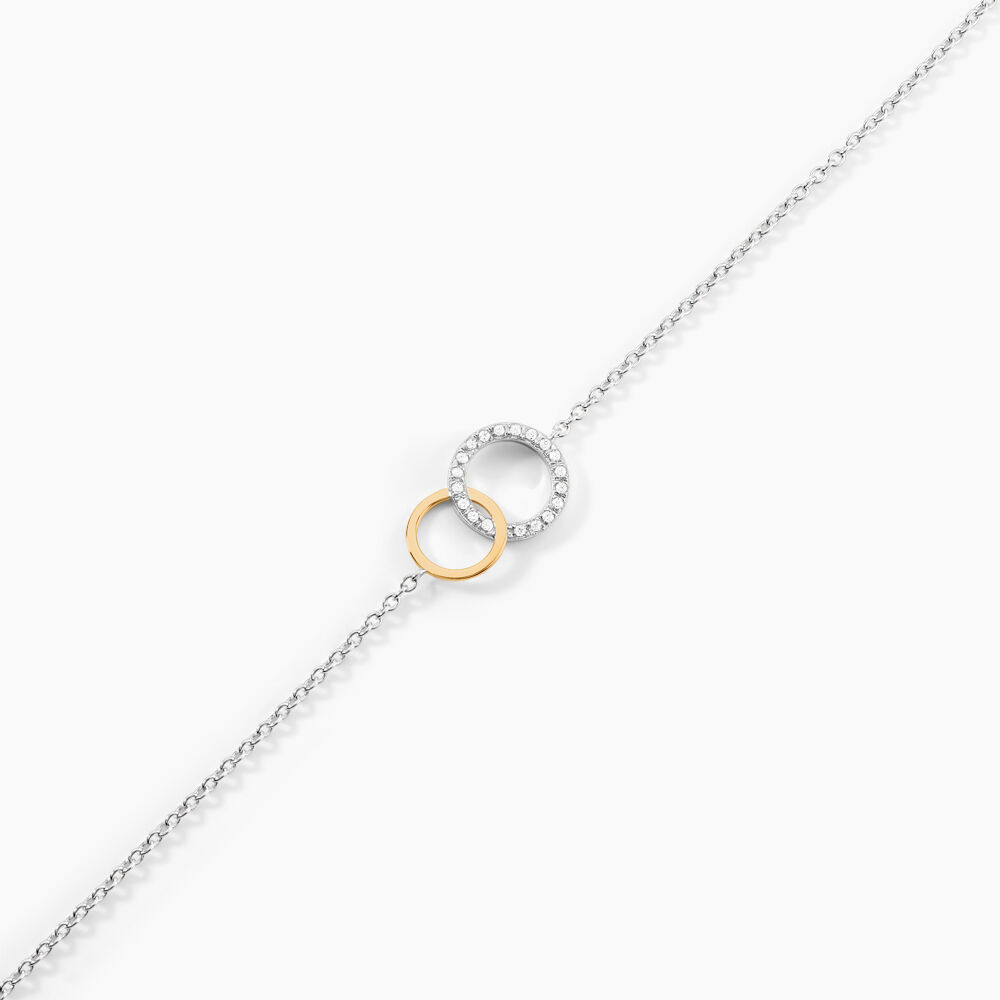 Bracelet Fei Or Jaune Oxyde De Zirconium - Bracelets Anneaux Entrelaces Femme | Marc Orian