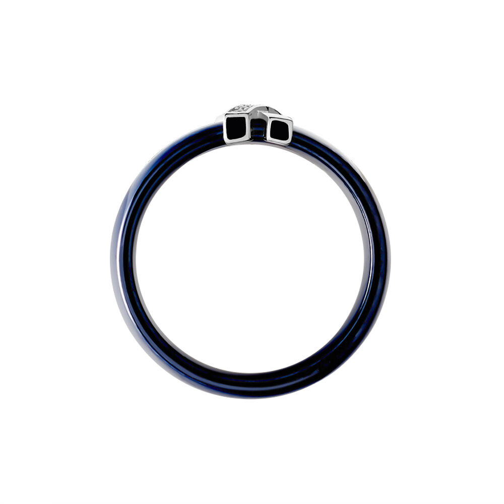 Bague Cronos Argent Blanc Céramique Oxyde - Bagues avec pierre Femme | Marc Orian