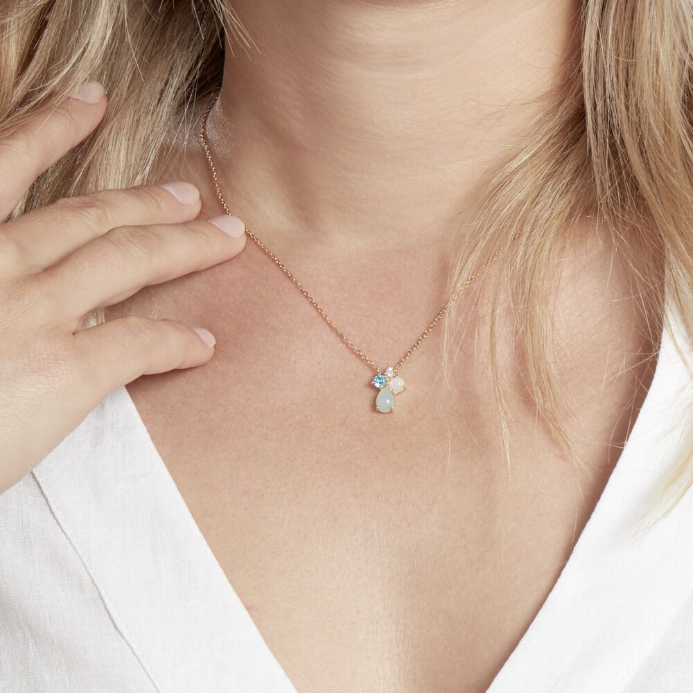 Collier Ilhan Plaqué Or Agate Oxyde - Colliers avec pierres Femme | Marc Orian