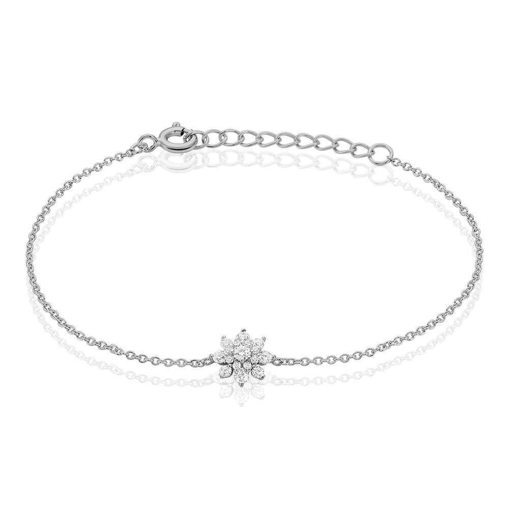 Bracelet Lorraine Argent Blanc Oxyde De Zirconium - Bracelets chaînes Femme | Marc Orian