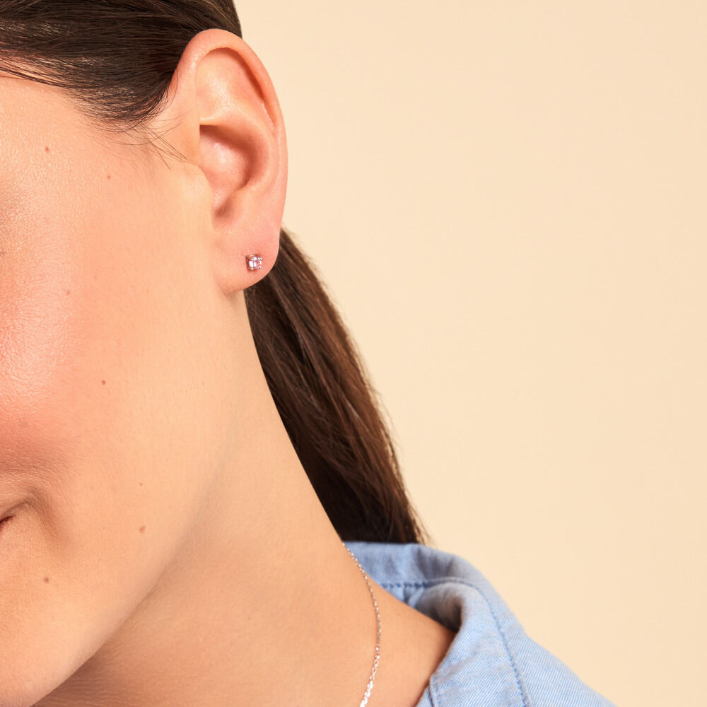 Boucles D'oreilles Puces Tehora Argent Blanc Oxyde De Zirconium - Puces Femme | Marc Orian