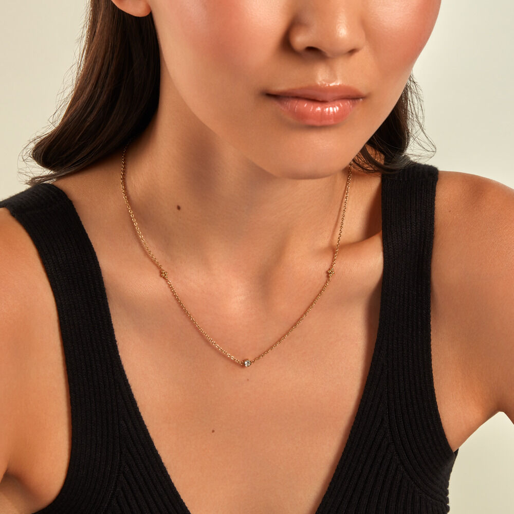 Collier Eva Acier Jaune Cristaux - Colliers avec pierres Femme | Marc Orian