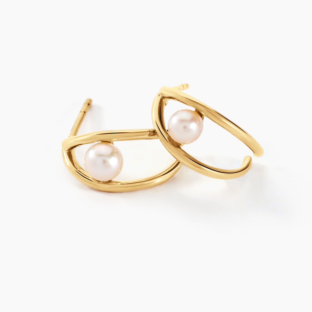 Créoles Alton Or Jaune Perle De Culture - Créoles Femme | Marc Orian