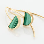 Boucles D'oreilles Pendantes Florica Or Jaune Malachite - Pendantes Femme | Marc Orian