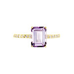 Bague Or Jaune Mone Amethyste Et Oxydes De Zirconium - Bagues pierres fines Femme | Marc Orian