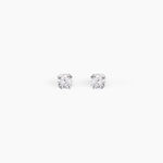 Boucles D'oreilles Puces Eddie Or Blanc Oxyde De Zirconium - Puces Femme | Marc Orian