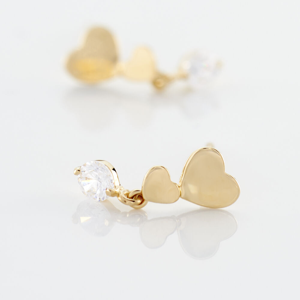 Boucles D'oreilles Pendantes Rihabe Or Jaune Oxyde De Zirconium - Pendantes Femme | Marc Orian