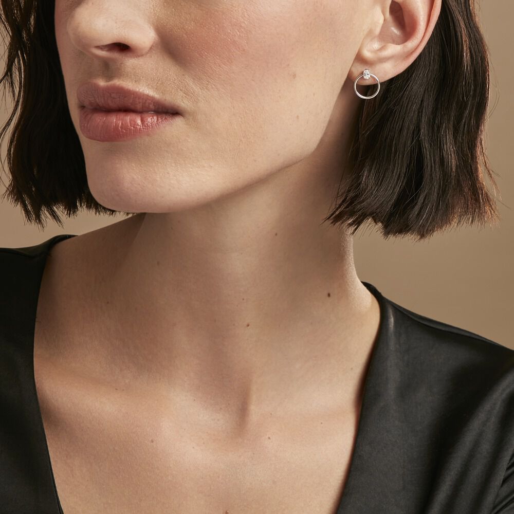 Créoles Kip Or Blanc Oxyde De Zirconium - Créoles Femme | Marc Orian