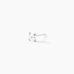 Boucles D'Oreilles Puces Iarfhlaith Or Blanc Oxyde De Zirconium - Puces Homme | Marc Orian