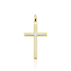 Pendentif Casey Croix Or Bicolore - Pendentifs Famille | Marc Orian