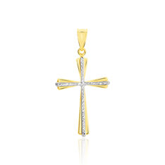 Pendentif Benny Croix Ciselee Or Bicolore - Pendentifs Famille | Marc Orian