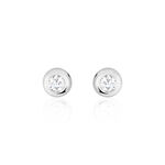 Boucles D'oreilles Puces Argent Blanc Laureano Oxyde De Zirconium - Puces Femme | Marc Orian