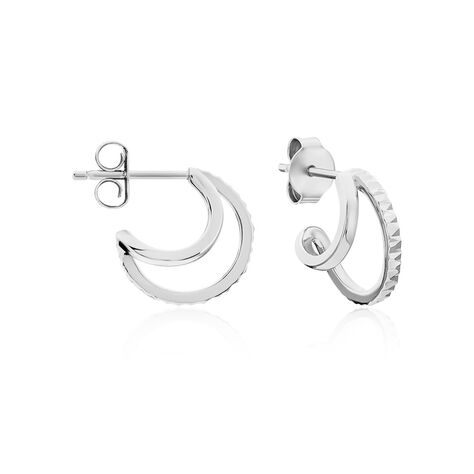 Créoles Lilibeth Argent Blanc - Boucles d'oreilles Créoles Femme | Marc Orian