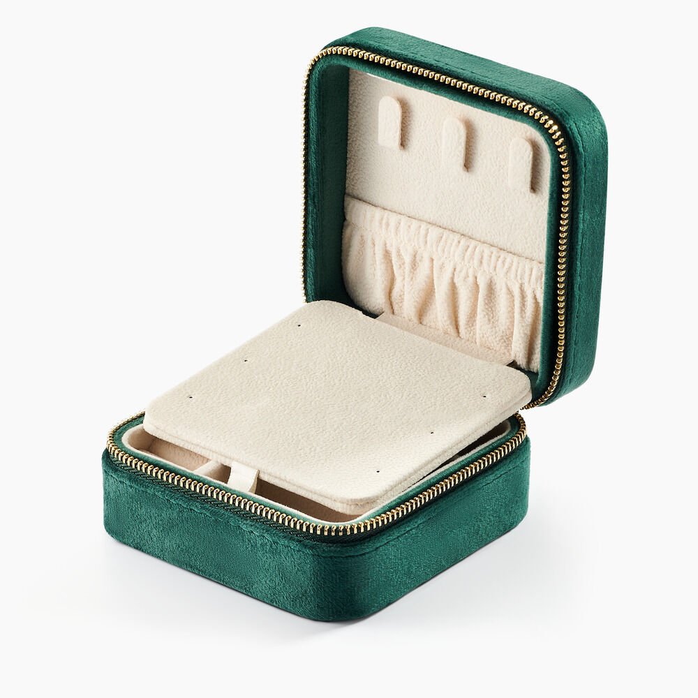 Boite &agrave; Bijou Tissu Vert - Soins et accessoires Famille | Marc Orian