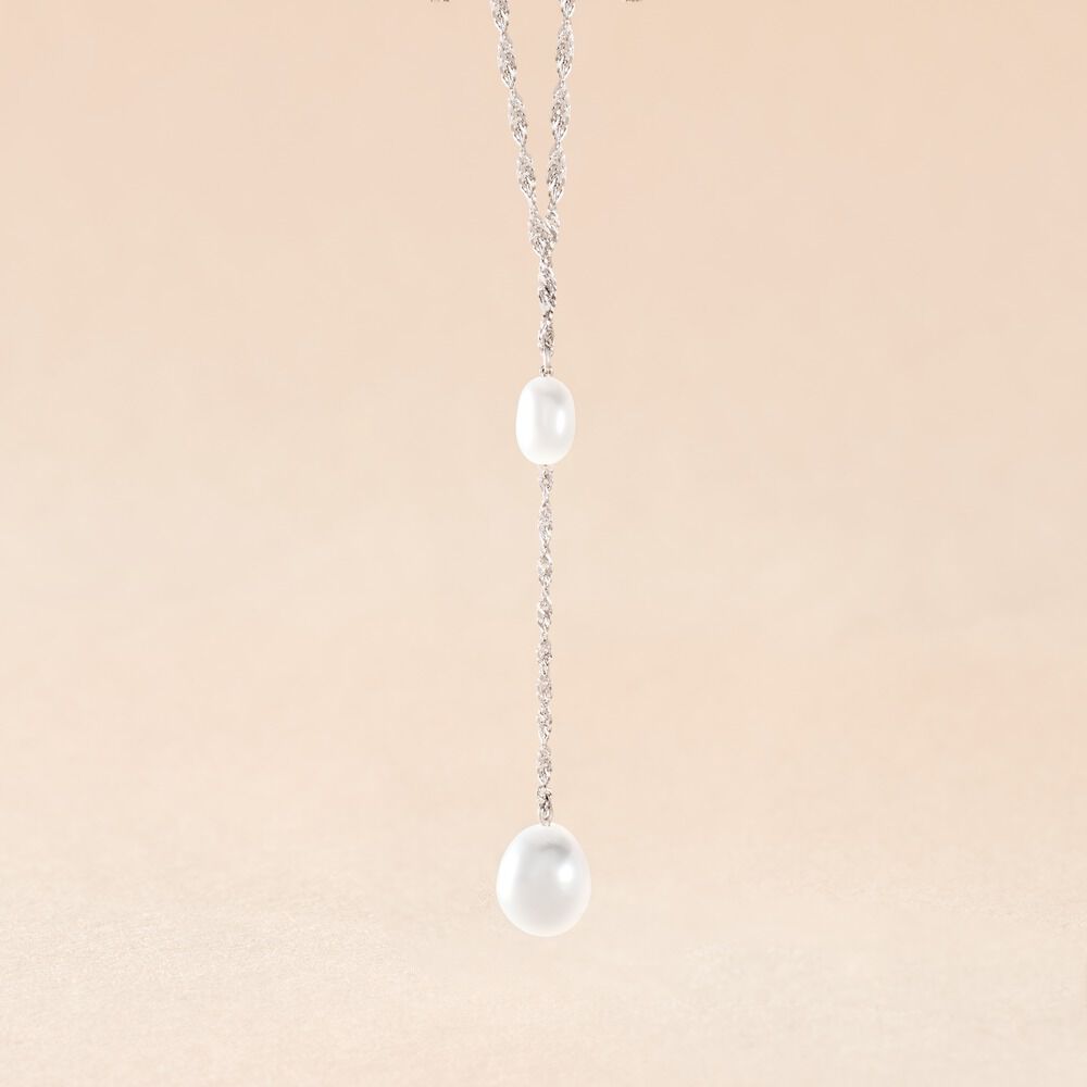 Collier Euphoria Argent Blanc Perle De Culture - Colliers avec pierres Femme | Marc Orian