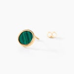 Boucles D'oreilles Puces Florica Or Jaune Malachite - Puces Femme | Marc Orian