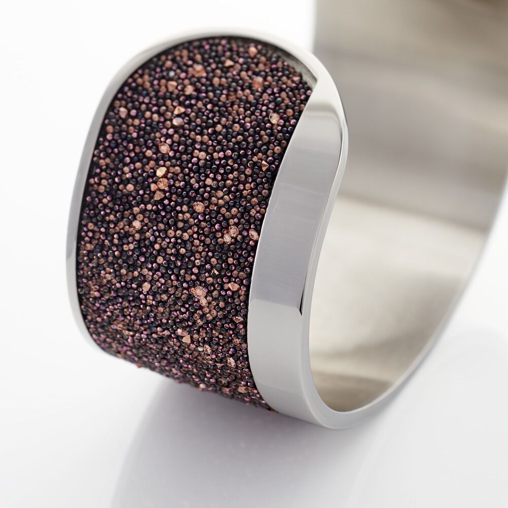 Bracelet Manchette Ouvert Acier Blanc Carron - Bijoux fantaisie Femme | Marc Orian