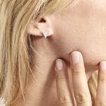 Boucles D'oreilles Puces Mori Argent Blanc Oxyde De Zirconium Et Nacre - Pendantes Femme | Marc Orian