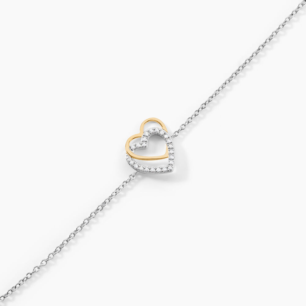 Bracelet Gine Or Jaune Oxyde De Zirconium - Bracelets Anneaux Entrelaces Femme | Marc Orian