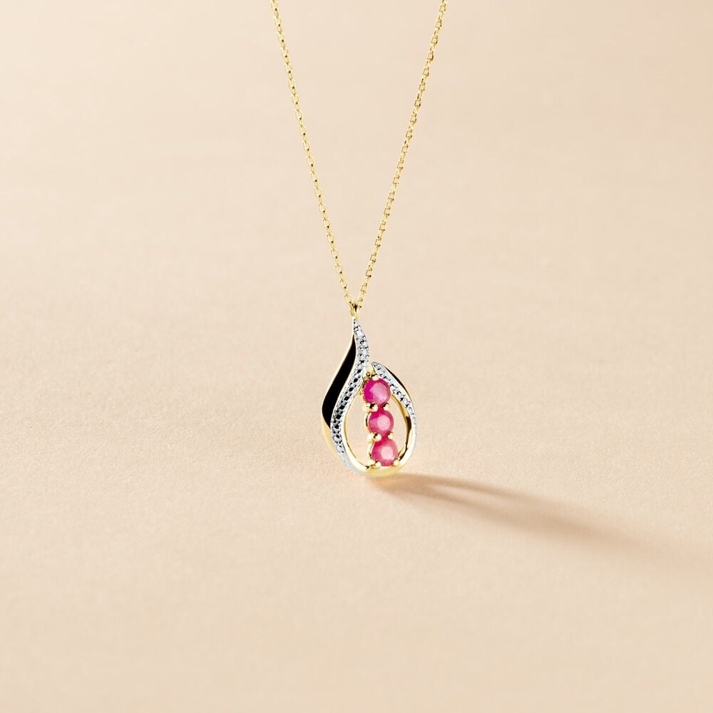 Collier Aurora Or Jaune Rubis Et Diamant - Colliers avec pierres Femme | Marc Orian