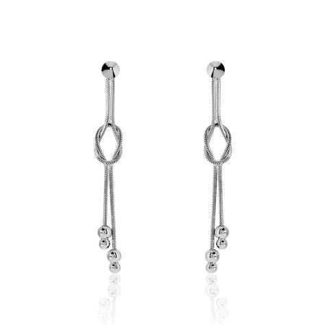 Boucles D'oreilles Pendantes Mariana Argent Blanc - Pendantes Femme | Marc Orian