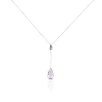 Collier Dennis Or Blanc Amethyste