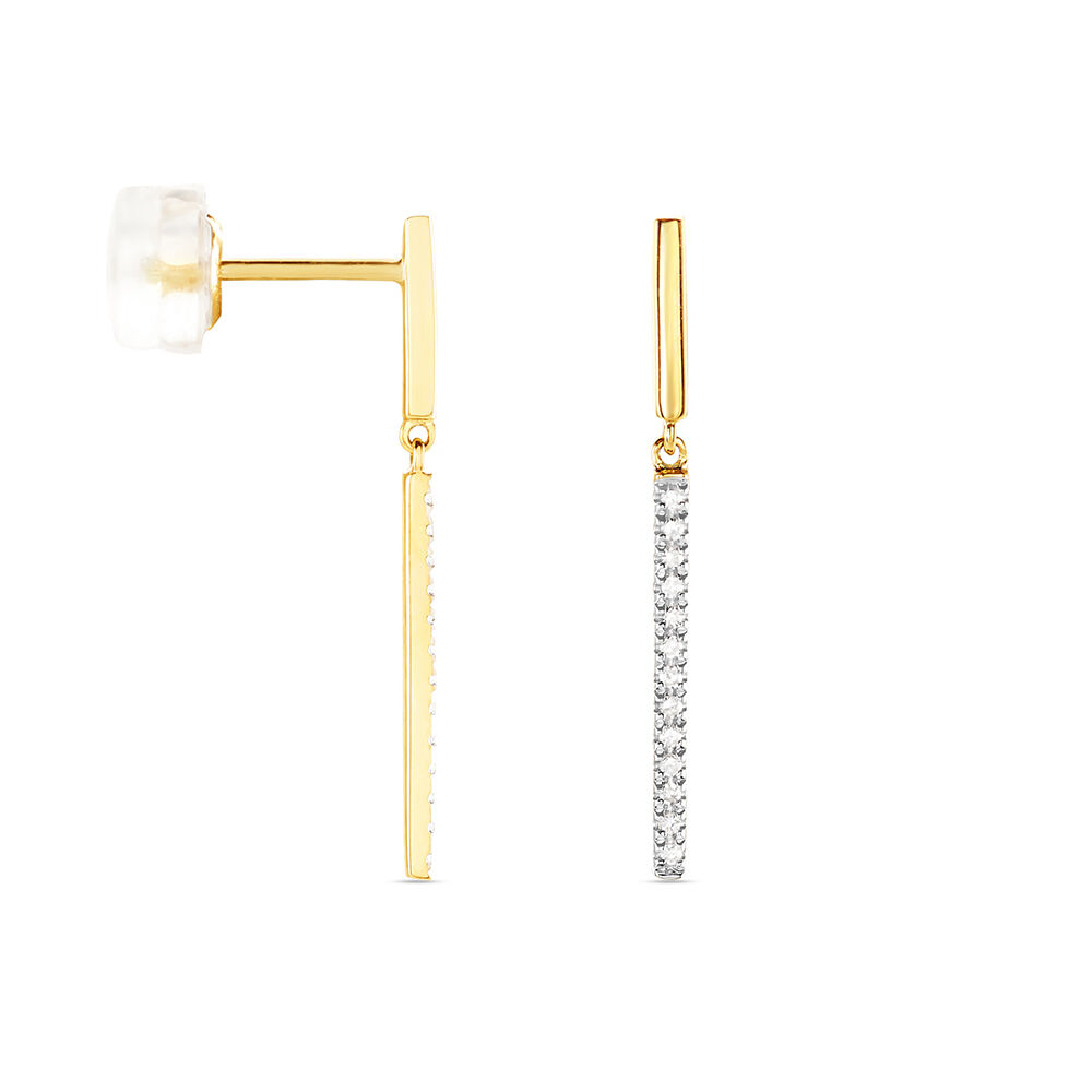 Boucles D'oreilles Pendantes Alayna Or Jaune Diamant - Pendantes Femme | Marc Orian