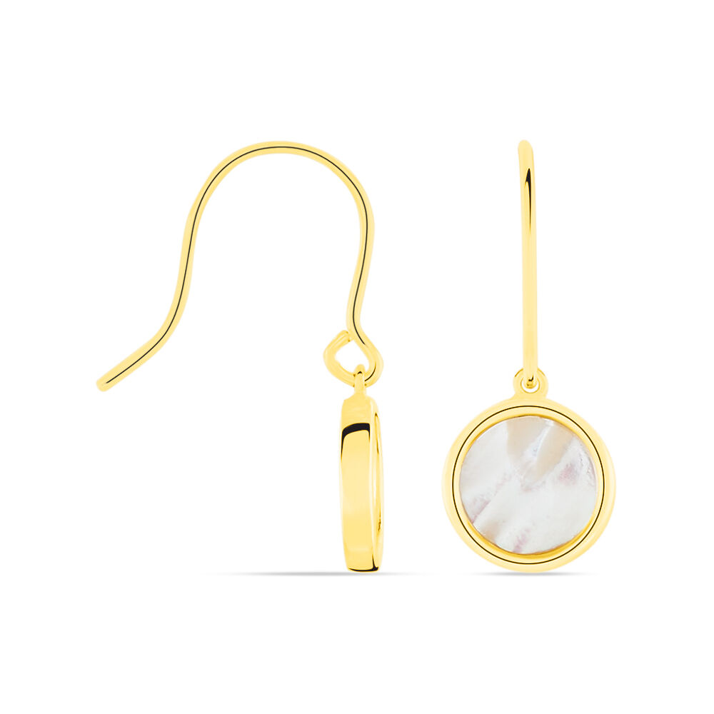 Boucles D'oreilles Pendantes Joana Or Jaune Nacre - Pendantes Femme | Marc Orian