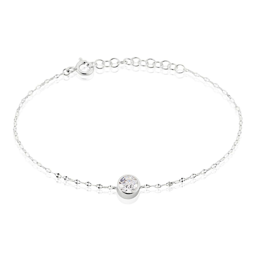 Bracelet Jaclyn Argent Blanc Oxyde De Zirconium - Bracelets chaînes Femme | Marc Orian