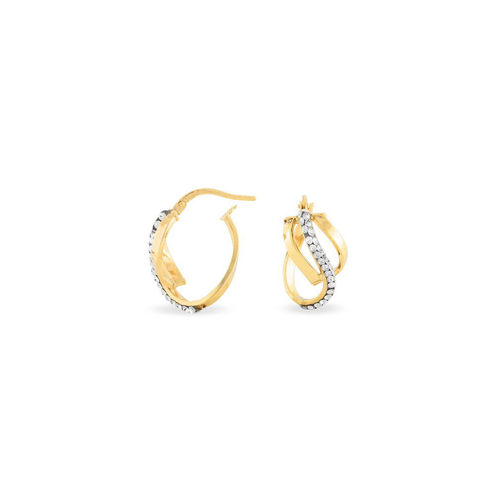 Cr&eacute;oles Mitica Or Jaune Strass - Cr&eacute;oles Femme | Marc Orian