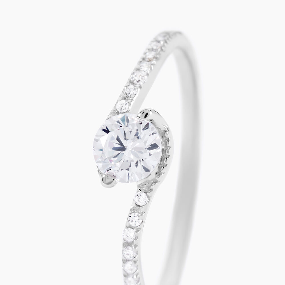Bague Olly Or Blanc Oxyde De Zirconium - Solitaires Femme | Marc Orian