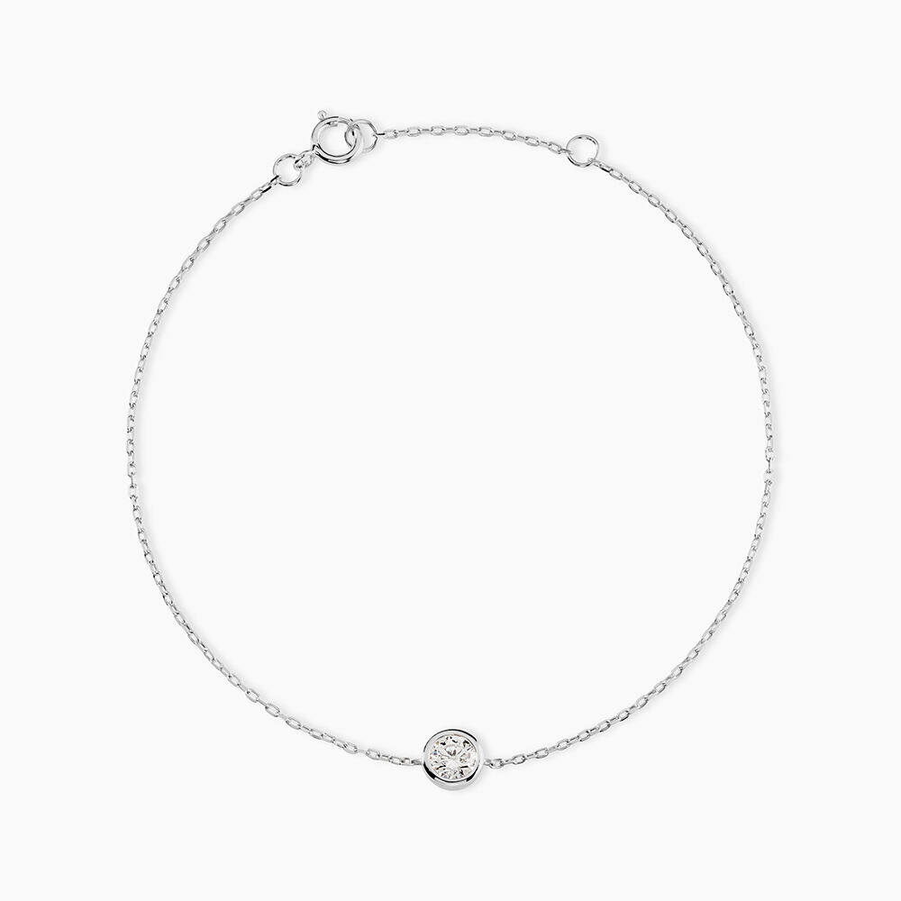 Bracelet Columbine Or Blanc Oxyde De Zirconium Blanc - Bracelets cha&icirc;nes Femme | Marc Orian