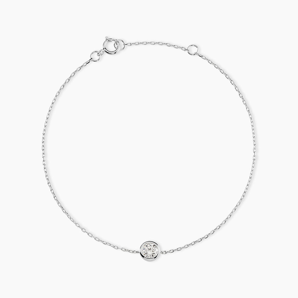 Bracelet Columbine Or Blanc Oxyde De Zirconium Blanc - Bracelets cha&icirc;nes Femme | Marc Orian