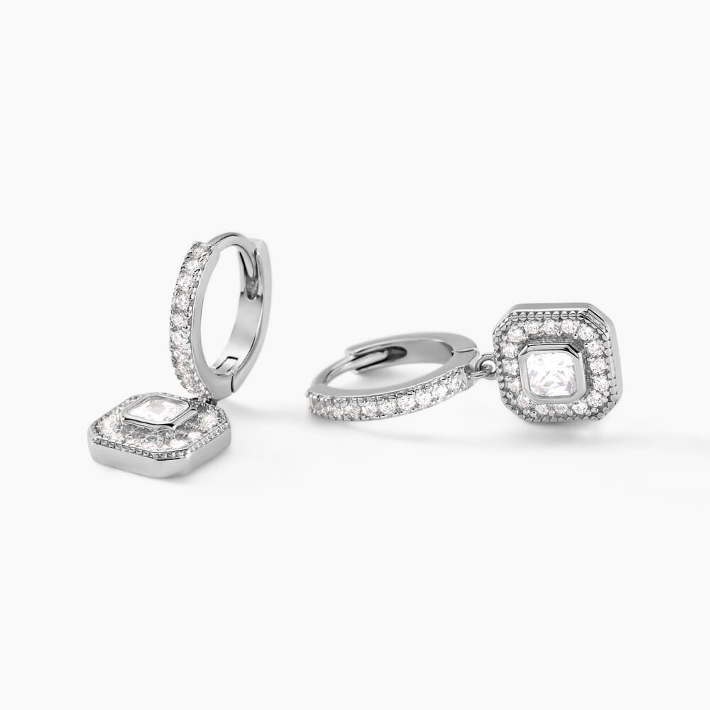 Créoles Baroque Party Argent Blanc Oxyde De Zirconium - Créoles Femme | Marc Orian