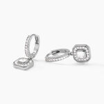 Cr&eacute;oles Baroque Party Argent Blanc Oxyde De Zirconium - Boucles d'oreilles pampille Femme | Marc Orian