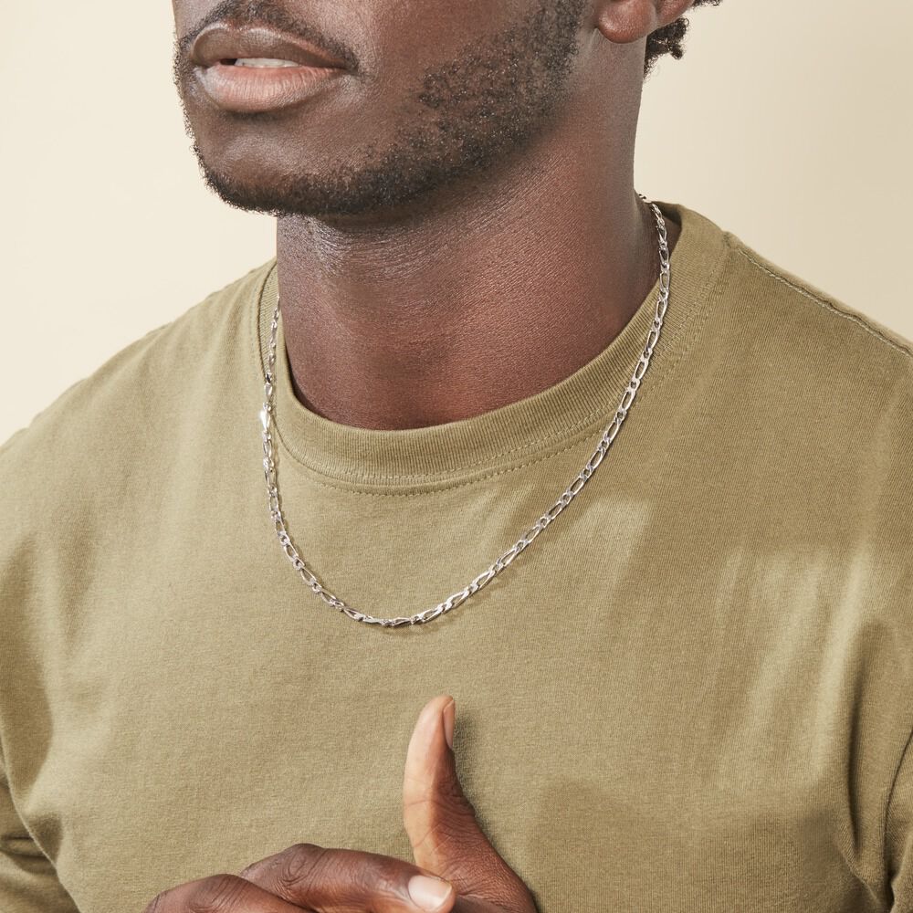 Chaîne Anilo Maille Alternée Argent Blanc - Chaines Homme | Marc Orian