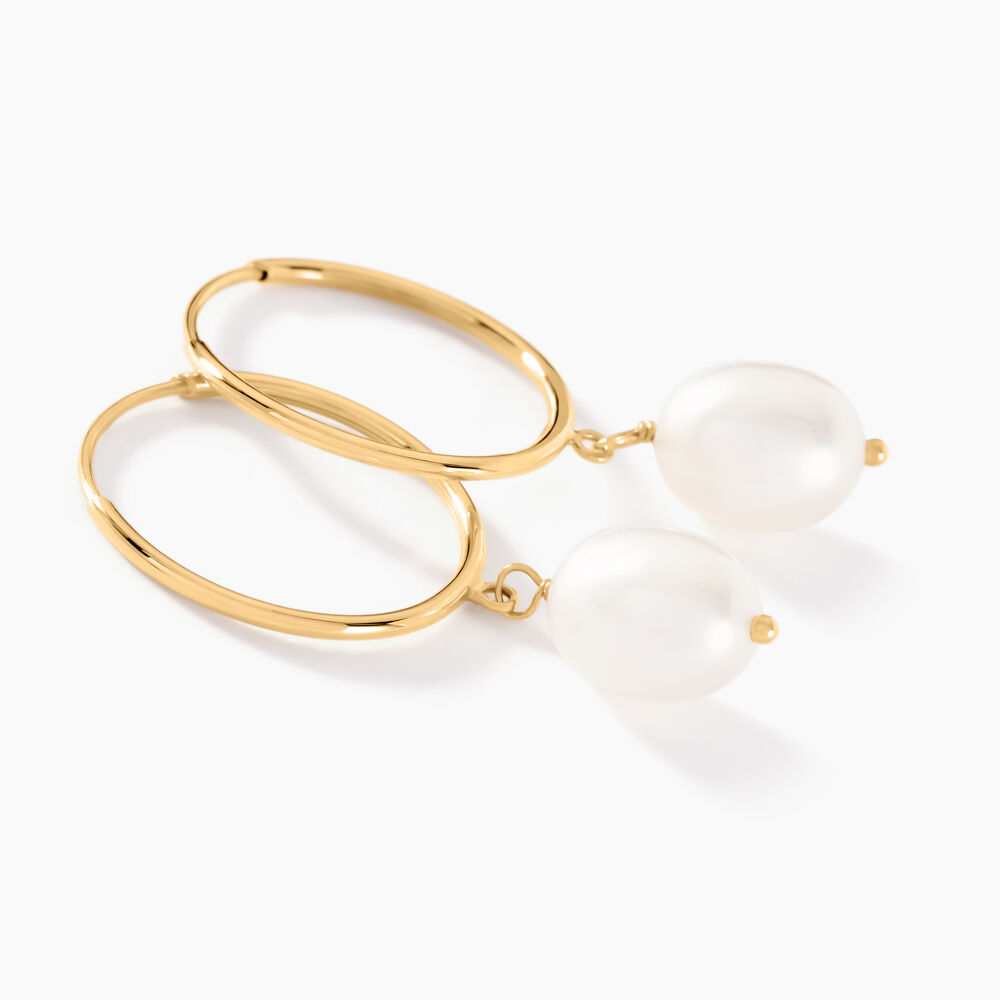Créoles Or Jaune Perle De Culture - Créoles Femme | Marc Orian