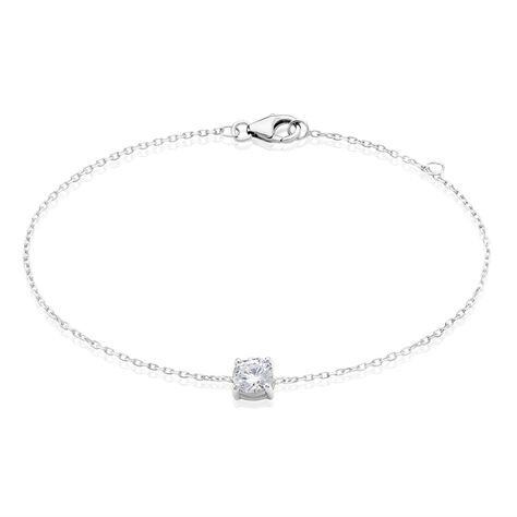 Bracelet Solitaire Argent Blanc Oxyde De Zirconium - Bracelets chaînes Femme | Marc Orian