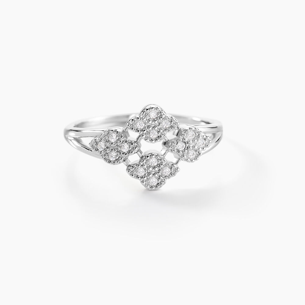 Bague Roseraie Argent Blanc Oxyde De Zirconium - Bagues avec pierre Femme | Marc Orian