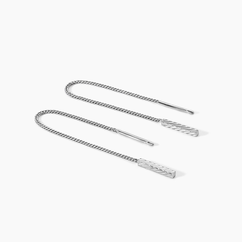 Boucles D'oreilles Pendantes Mila Argent Blanc - Pendantes Femme | Marc Orian