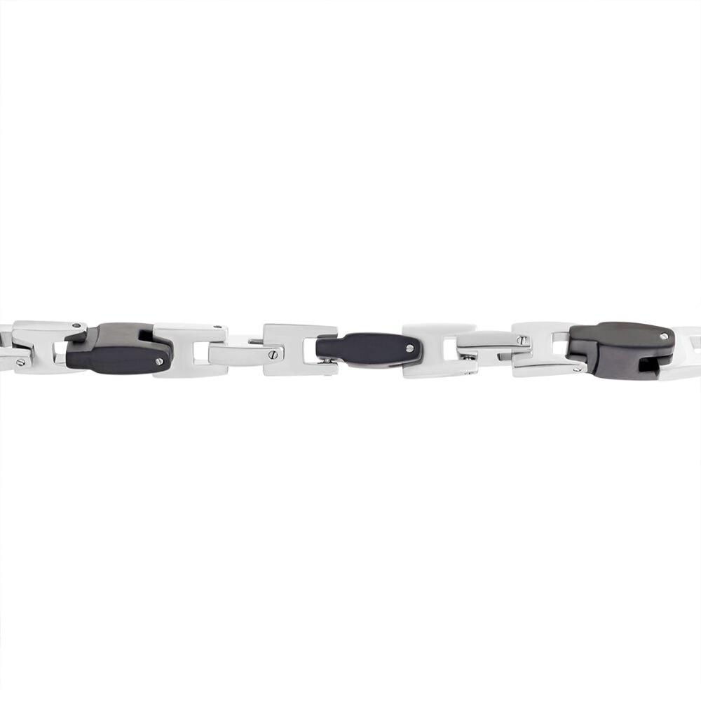 Bracelet Jourdan Homme Black Beal Acier Argente - Bracelets cha&icirc;nes Homme | Marc Orian