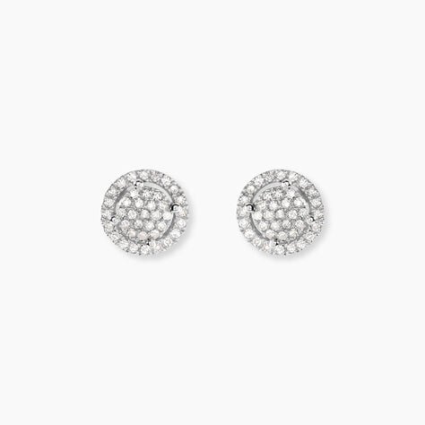 Boucles D'oreilles Puces Soleil D'hiver Or Blanc Diamant - Puces Femme | Marc Orian