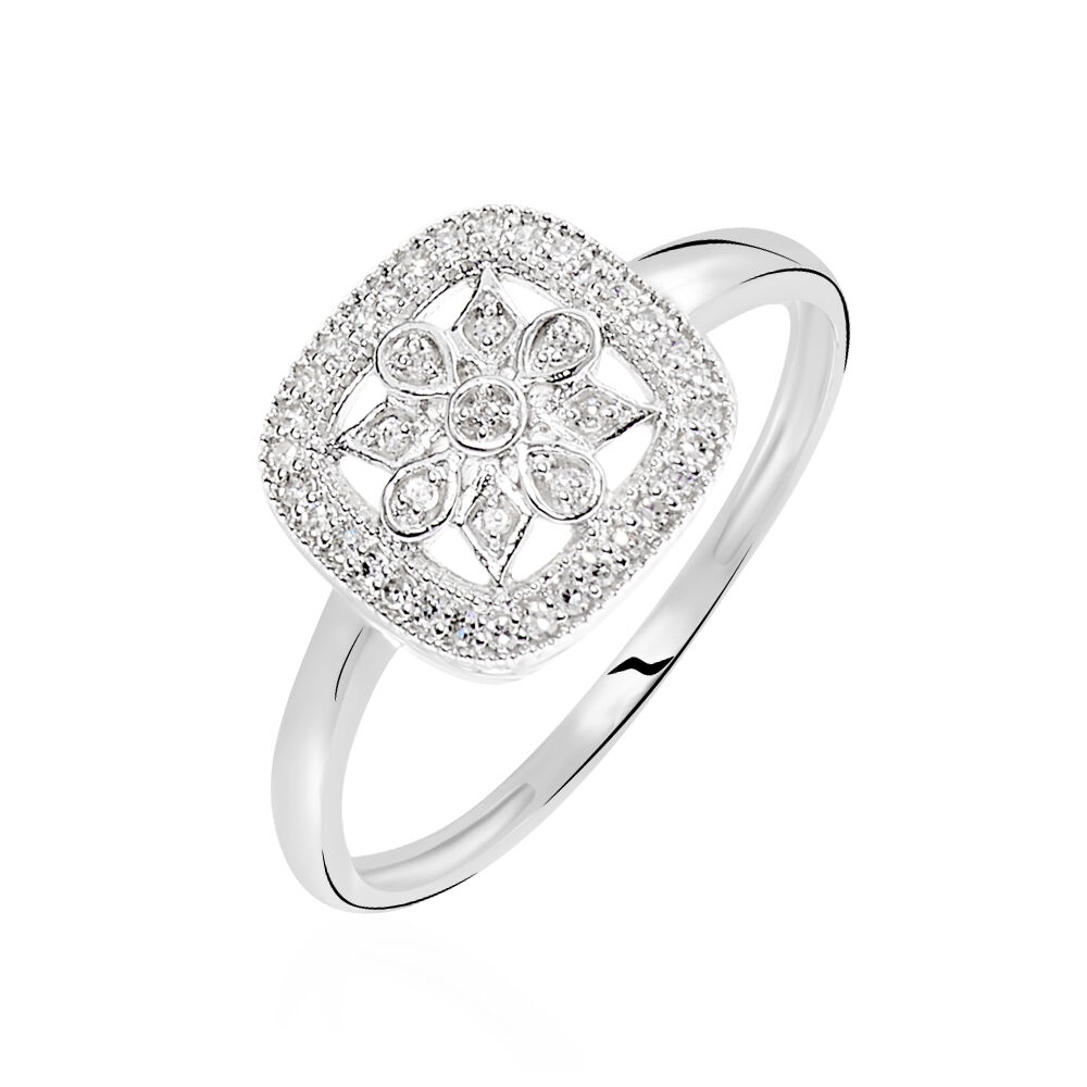 Bague Alixia Or Blanc Diamant - Bagues pierres précieuses Femme | Marc Orian