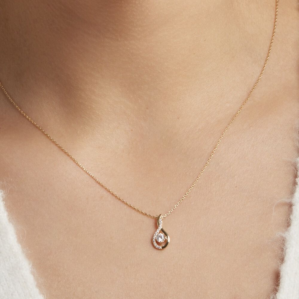 Collier Evana Or Jaune Oxyde De Zirconium - Colliers avec pierres Femme | Marc Orian