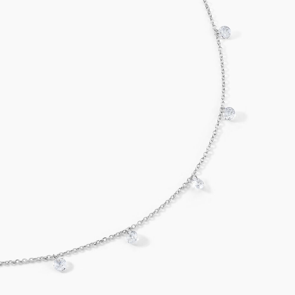 Collier Argent Collie Argent Blanc Oxyde - Colliers avec pierres Femme | Marc Orian