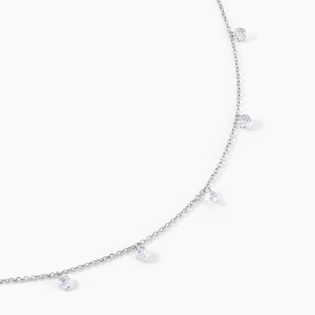 Collier Argent Collie Argent Blanc Oxyde - Colliers avec pierres Femme | Marc Orian