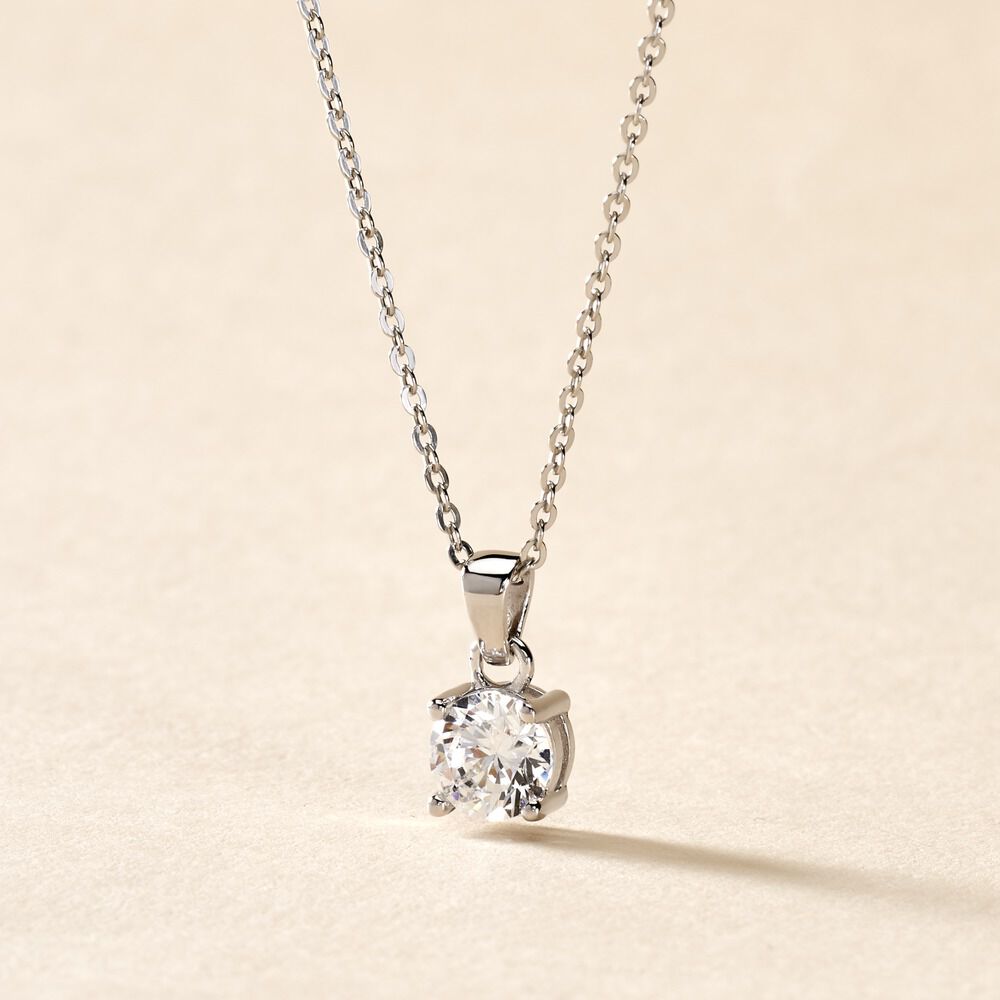 Collier Lynna Argent Blanc Oxyde De Zirconium - Colliers avec pierres Femme | Marc Orian