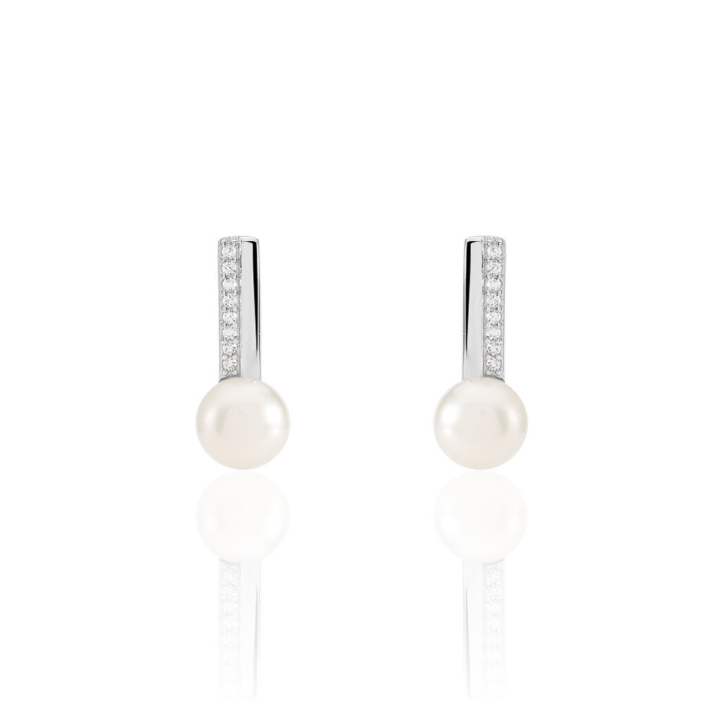 Boucles D'oreilles Pendantes Kathy Argent  Perle De Culture Et Oxyde - Pendantes Femme | Marc Orian