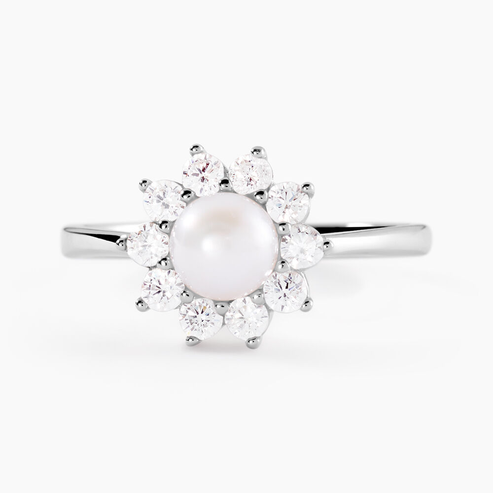 Bague Argent Blanc Cheri Perle De Culture Oxydes De Zirconium - Bijoux fantaisie Femme | Marc Orian